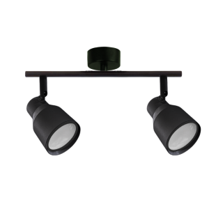 FOCO PORTA GU10 DOBLE NEGRO SOBREPUESTO LED MODELO HÍADES