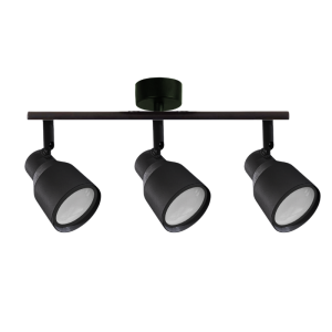 FOCO PORTA GU10 TRIPLE NEGRO SOBREPUESTO LED MODELO HÍADES