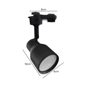 FOCO PORTA GU10 NEGRO A RIEL MONOFASICO MODELO ELNATH