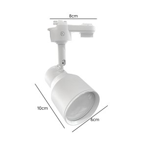 FOCO PORTA GU10 BLANCO A RIEL MONOFASICO MODELO ELNATH