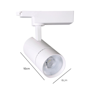 FOCO LED A RIEL MONOFASICO 10W 3000K BLANCO MODELO ALTAIR-ZEROFLICKER