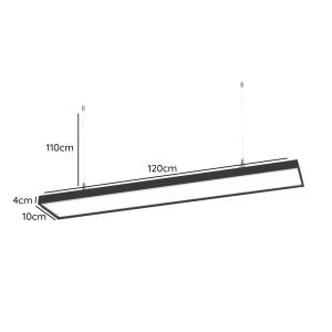 LINEAL NEGRO ABS 1200X100X40 48W 6000K ALGOL