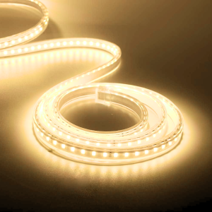 CINTA LED BLANCA CALIDA 3000K 2835 120LED 10MM IP65 CORTE CADA 20CM 220V INTERIOR EXTERIOR