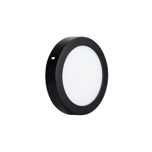 PANEL SOBREPUESTO REDONDO NEGRO 12W FRIO 6500K