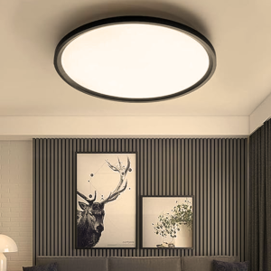 PANEL LED NEGRO SOBREPUESTO REDONDO SLIM 48W+48W 500MM 3000-4000-6500K