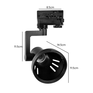 FOCO TRIFÁSICO NEGRO PORTA AMPOLLETA E27 HAEDI II