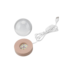 LÁMPARA DE MESA LED BOLA DE CRISTAL 6" DELFIN 3000K DC5V USB 1W
