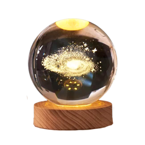 LÁMPARA DE MESA LED BOLA DE CRISTAL 6" UNIVERSO 3000K DC5V USB 1W