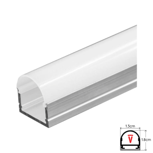 PERFIL 2M BLANCO CON DIFUSOR DE 0,3MM MODELO 1810 U CON TAPA Y HEBILLAS