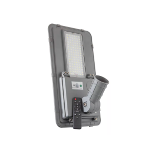 LUMINARIA SOLAR CON SENSOR DE MOVIMIENTO MONOCRISTALINA 200W IP65 5000K 5V 20W 3.2V 20AH C/CONTROL MODELO EPSILON