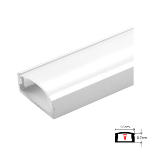 PERFIL 2M BLANCO CON DIFUSOR DE 0,5MM MODELO 509 PLANO SOBREPUESTO CON TAPA Y HEBILLAS