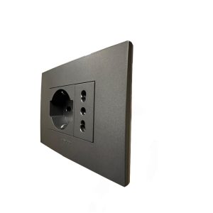 Enchufe Schuko + Enchufe Simple Bipaso 10/16A (Grafito) premium