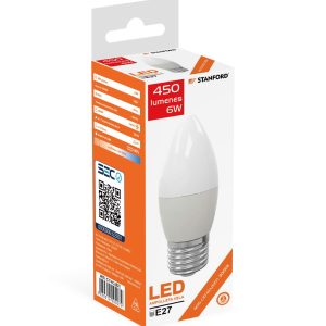 Ampolleta Led Vela E27 STANFORD (Cálida) 6W