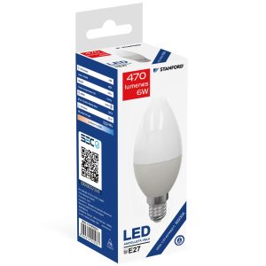 Ampolleta Led Vela STANFORD E14 (Fria) 6W E-14