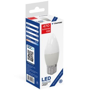 Ampolleta Led Vela STANFORD E27 (Fría) 6W