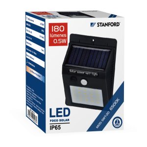 Aplique Led Solar 0.5W IP65 180 Lumenes 6500K STANFORD