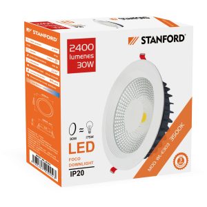 Foco Downlight Concéntrico Opal STANFORD 20W 3500K