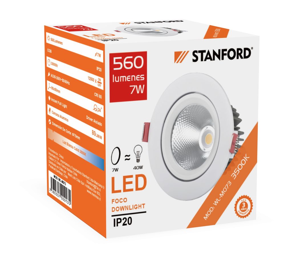 Foco Downlight Concéntrico Dirigible 7W 3500K STANFORD