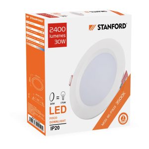Foco Led Downlight Retraído Opal STANFORD 30W 3500K