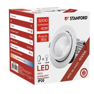 Foco Downlight Led Codo Dirigible 40W 4000K STANFORD