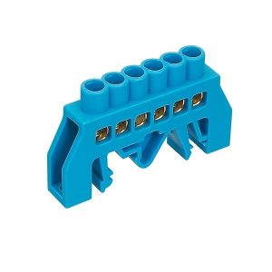 Barra Conexión Bronce Aislado 6 Polos Azul Stanford