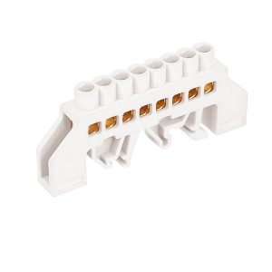 Barra Conexión Bronce Aislado 8 Polos Blanco Stanford