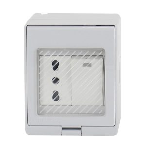 Hydrobox con Enchufe Simple 10/16A y Interruptor 9/12
