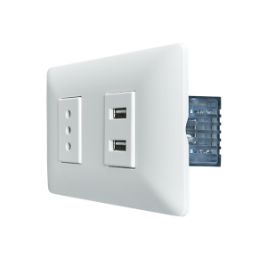 Enchufe Simple 10A 250V + Toma USB Stanford