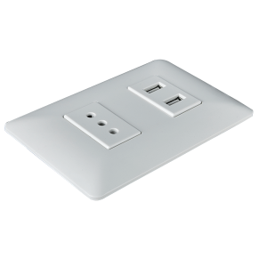 Enchufe Simple 10A 250V + Toma USB Stanford
