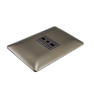 Enchufe Simple Bipaso 10A/16A 250V STANFORD Café