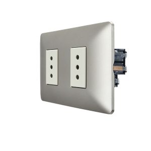 Enchufe Doble 10A 250V STANFORD Champagne