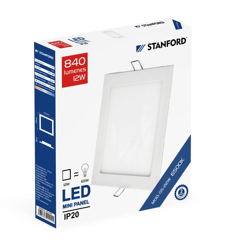 Panel Led Cuadrado Embutido STANFROD 6500K 9W