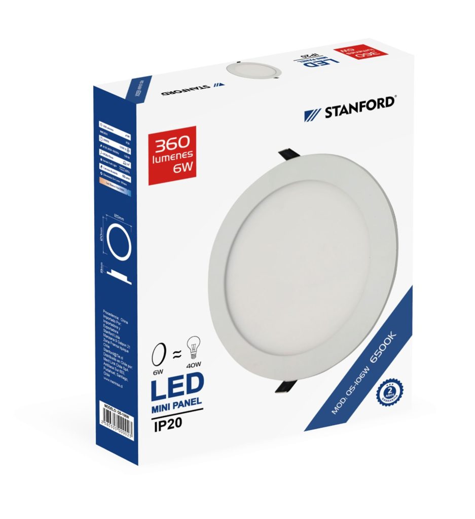 Panel Led Redondo Embutido STANFORD 6500K 9W