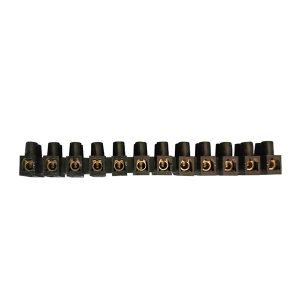 Regleta de Conexión 12 Polos 10mm Negra