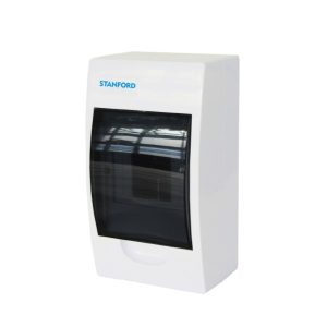 Tablero Eléctrico Sobrepuesto Stanford 4 Polos Tapa Transparente