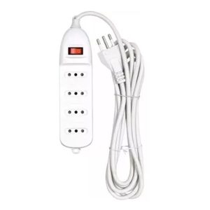 Alargador Múltiple Zapatilla 4 Tomas Blanco 2P+T 1.5 Mts RIO