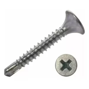 Tornillo para Volcanita Punta Broca Fosfatizada Plateada